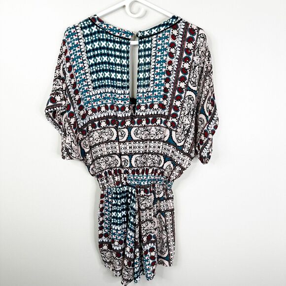 Cleobella Wesley Bohemian Tassel Smocked Waist Romper Shorts W/ Pockets Size S - Picture 2 of 9